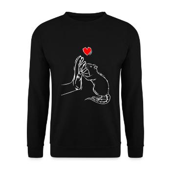 Rats Domestic Rats Rat Children Girls Boys - Unisex Sweatshirt - black - Front - Alina (178cm) & Michal (187cm)