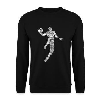 Basketball Basketballer Jungen Herren Kinder - Unisex Pullover - Schwarz - Vorne - Alina (178cm) & Michal (187cm)