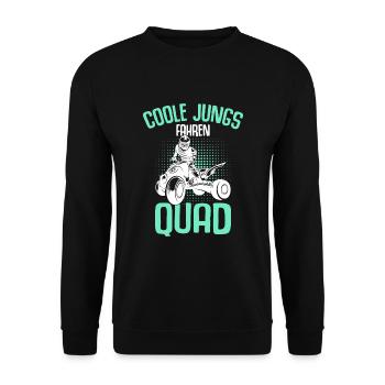 Coole Jungs fahren Quad Fahrer ATV Quad Biker - Unisex Pullover - Schwarz - Vorne - Alina (178cm) & Michal (187cm)