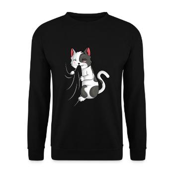 Chats Chaton Chat Amoureux Filles Enfants - Sweat-shirt Unisexe - noir - Devant - Alina (178cm) & Michal (187cm)