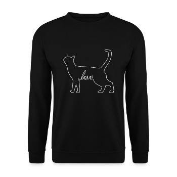 Cats Love Cat Lovers Kitten Ladies - Unisex Sweatshirt - black - Front - Alina (178cm) & Michal (187cm)