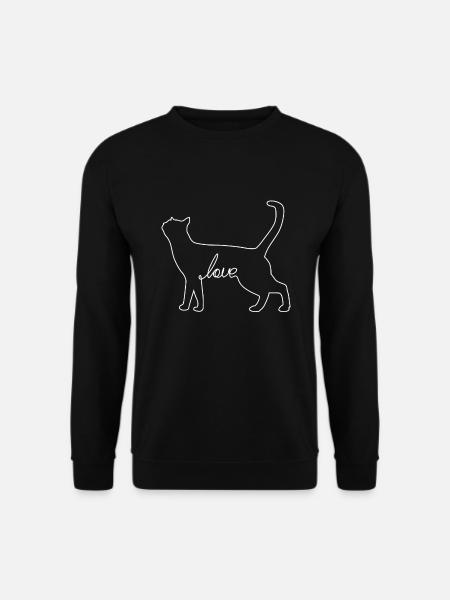 Katzen Liebe Katzenliebhaber Kätzchen Damen - Unisex Pullover - Schwarz