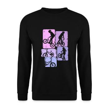 BMX Mädchen Bike Stunt Kinder - Unisex Pullover - Schwarz - Vorne - Alina (178cm) & Michal (187cm)