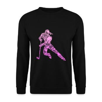 Eishockey Eishockeyspielerin Damen Mädchen - Unisex Pullover - Schwarz - Vorne - Alina (178cm) & Michal (187cm)