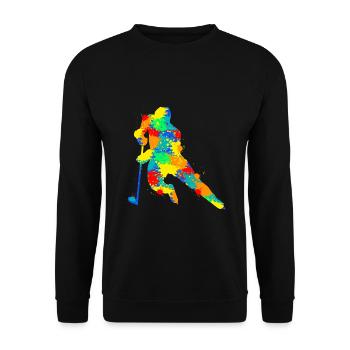 Eishockey Jungen Kinder Männer - Unisex Pullover - Schwarz - Vorne - Alina (178cm) & Michal (187cm)