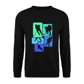 Eishockey Hockey Kinder Jungen Männer - Unisex Pullover - Schwarz - Vorne - Alina (178cm) & Michal (187cm)