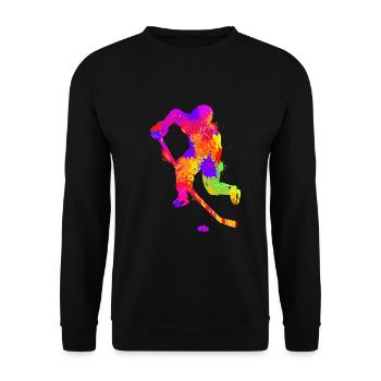 Eishockey Jungen Kinder Männer - Unisex Sweatshirt - black - Front - Alina (178cm) & Michal (187cm)