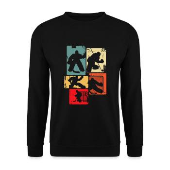 Eishockey Torwart Jungen Männer Kinder - Unisex Pullover - Schwarz - Vorne - Alina (178cm) & Michal (187cm)