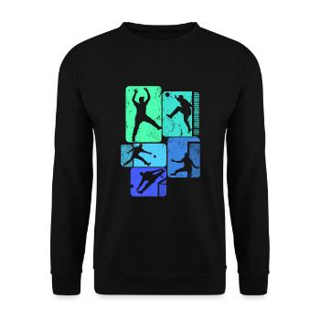 Handball Torwart Handballer Jungen Kinder - Unisex Pullover - Schwarz - Vorne - Alina (178cm) & Michal (187cm)