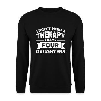 Vier Töchter Therapie Töchter Familie Geschenk - Unisex Pullover - Schwarz - Vorne - Alina (178cm) & Michal (187cm)