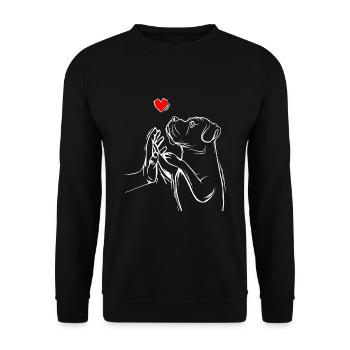 Cane Corso Chiens Chère Maîtresse - Sweat-shirt Unisexe - noir - Devant - Alina (178cm) & Michal (187cm)