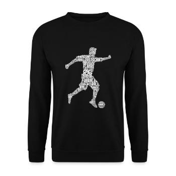 Fußball Fußballer Jungen Kinder Männer - Unisex Pullover - Schwarz - Vorne - Alina (178cm) & Michal (187cm)