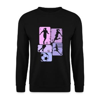 Fußball Mädchen Fußballerin Damen - Unisex Pullover - Schwarz - Vorne - Alina (178cm) & Michal (187cm)