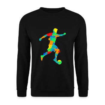 Fußballer Fußball Jungen Kinder - Unisex Pullover - Schwarz - Vorne - Alina (178cm) & Michal (187cm)
