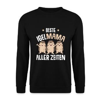 Beste Igel Mama aller Zeiten Frauen Damen - Unisex Pullover - Schwarz - Vorne - Alina (178cm) & Michal (187cm)