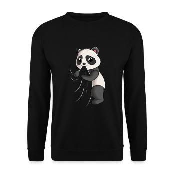 Panda lover Panda Bear Girl Boys - Unisex Sweatshirt - black - Front - Alina (178cm) & Michal (187cm)