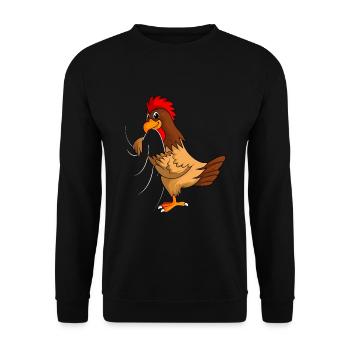 Poulets Poulet Fermier Enfants Garçons - Sweat-shirt Unisexe - noir - Devant - Alina (178cm) & Michal (187cm)