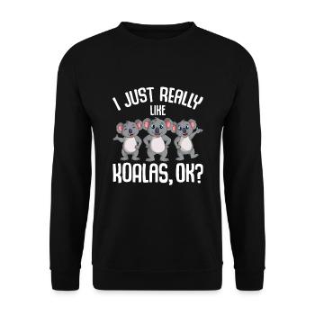 Koala Lovers - Unisex Sweatshirt - black - Front - Alina (178cm) & Michal (187cm)