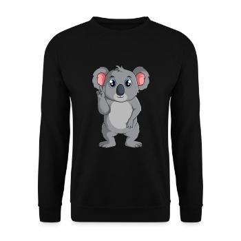 Koala Koalabär Mädchen Jungen Damen Kinder - Unisex Pullover - Schwarz - Vorne - Alina (178cm) & Michal (187cm)