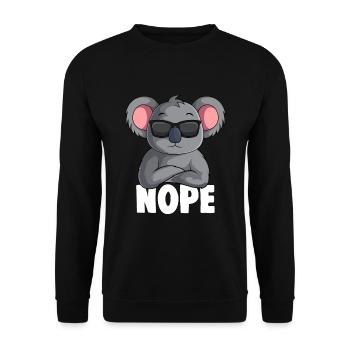 Koala Nope Koala Bear Children Girls Ladies - Unisex Sweatshirt - black - Front - Alina (178cm) & Michal (187cm)