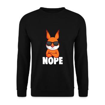 Eichhörnchen Nope Kinder Jungen Mädchen - Unisex Pullover - Schwarz - Vorne - Alina (178cm) & Michal (187cm)