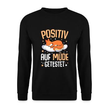 Eichhörnchen Positiv Auf Müde Getestet - Unisex Pullover - Schwarz - Vorne - Alina (178cm) & Michal (187cm)