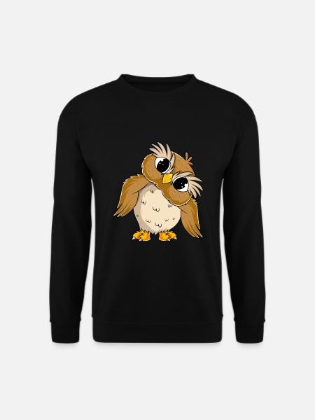 Hibou amoureux filles enfants hibou - Sweat-shirt Unisexe - noir