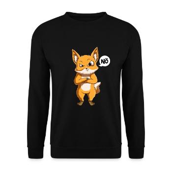Fuchs Nö Kinder Mädchen Jungen Füchse - Unisex Pullover - Schwarz - Vorne - Alina (178cm) & Michal (187cm)