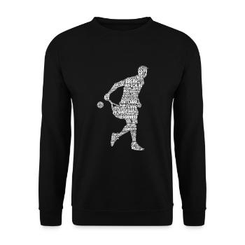 Tennis Tennisspieler Kinder Jungen Männer - Unisex Pullover - Schwarz - Vorne - Alina (178cm) & Michal (187cm)