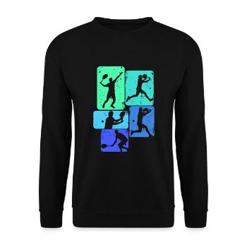 Tennis joueurs de tennis enfants garçons - Sweat-shirt Unisexe - noir - Devant - Alina (178cm) & Michal (187cm)
