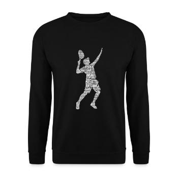 Tennis Tennisspieler Männer Kinder Jungen - Unisex Pullover - Schwarz - Vorne - Alina (178cm) & Michal (187cm)