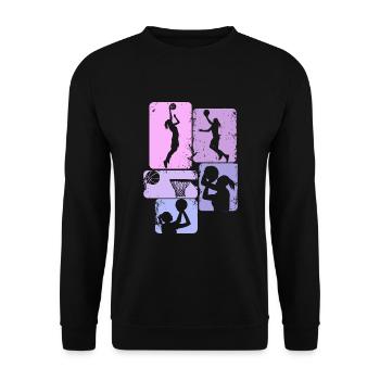 Basketball Basketballerin Mädchen Kinder Damen - Unisex Pullover - Schwarz - Vorne - Alina (178cm) & Michal (187cm)