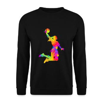 Basketteur basket-ball filles femmes enfants - Sweat-shirt Unisexe - noir - Devant - Alina (178cm) & Michal (187cm)