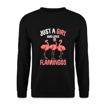 Flamingo Mädchen - Unisex Pullover - Schwarz - Vorne - Alina (178cm) & Michal (187cm)