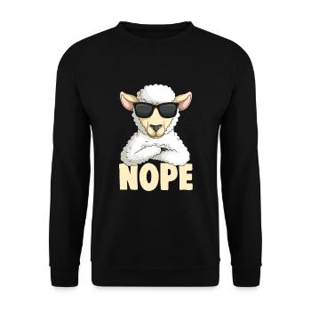 Sheep Nope sheep - Unisex Sweatshirt - black - Front - Alina (178cm) & Michal (187cm)