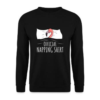 Flamingo Schlafshirt - Unisex Pullover - Schwarz - Vorne - Alina (178cm) & Michal (187cm)