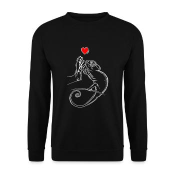 Caméléon Lézard Caméléon Dames Enfants - Sweat-shirt Unisexe - noir - Devant - Alina (178cm) & Michal (187cm)
