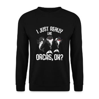 Orca Kinder Junge - Unisex Pullover - Schwarz - Vorne - Alina (178cm) & Michal (187cm)