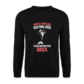 Orcas sind süß Wal Schwertwal Killerwal - Unisex Pullover - Schwarz - Vorne - Alina (178cm) & Michal (187cm)