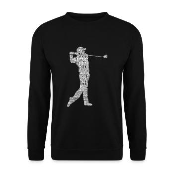 Golf Golfer Golfspieler Männer Kinder Jungen - Unisex Pullover - Schwarz - Vorne - Alina (178cm) & Michal (187cm)