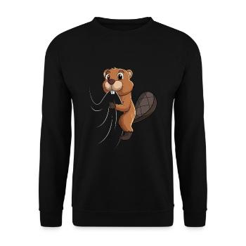 Castor Enfants Garçons Filles - Sweat-shirt Unisexe - noir - Devant - Alina (178cm) & Michal (187cm)