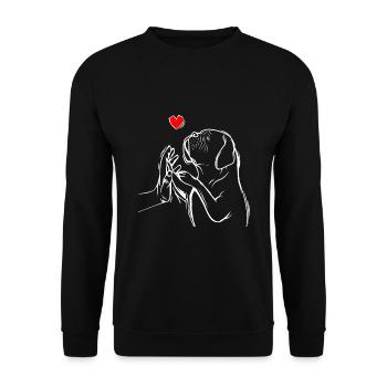 Dogue de Bordeaux Dogue Chiens - Sweat-shirt Unisexe - noir - Devant - Alina (178cm) & Michal (187cm)