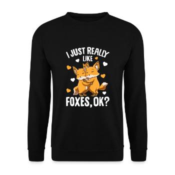 Fuchs Kinder - Unisex Pullover - Schwarz - Vorne - Alina (178cm) & Michal (187cm)