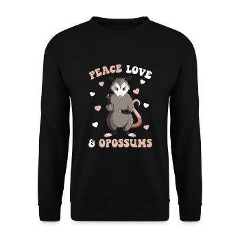 Paix Amour Opossum Enfants Filles Dames - Sweat-shirt Unisexe - noir - Devant - Alina (178cm) & Michal (187cm)