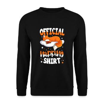 Fox Sleeping Shirt - Unisex Sweatshirt - black - Front - Alina (178cm) & Michal (187cm)