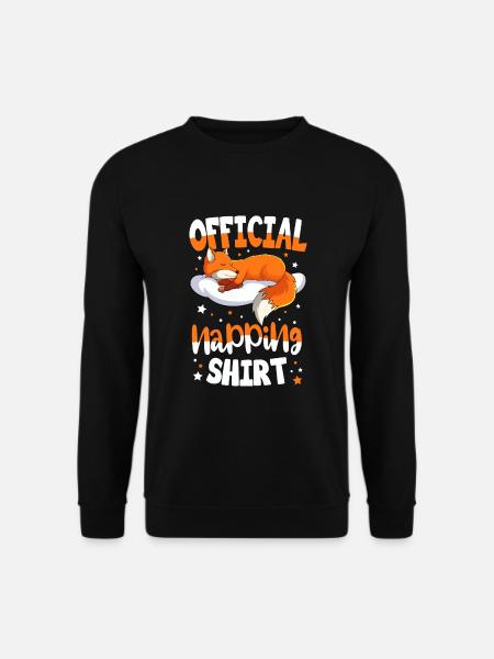 Fox Sleeping Shirt - Unisex Sweatshirt - black