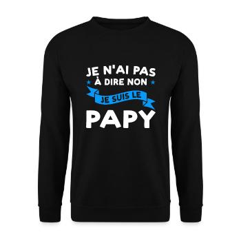 Opa Familie Großvater Geschenk - Unisex Pullover - Schwarz - Vorne - Alina (178cm) & Michal (187cm)