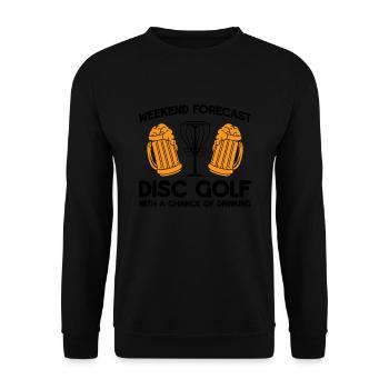 Discgolfer Discgolf Discgolfing Geschenk - Unisex Pullover - Schwarz - Vorne - Alina (178cm) & Michal (187cm)