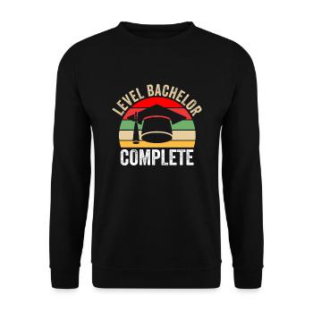 Bachelor Prüfung Bachelor Abschluss Geschenk - Unisex Pullover - Schwarz - Vorne - Alina (178cm) & Michal (187cm)