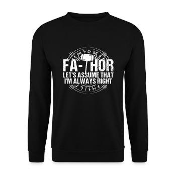 papa Vater Vater Tag Geschenk - Unisex Pullover - Schwarz - Vorne - Alina (178cm) & Michal (187cm)